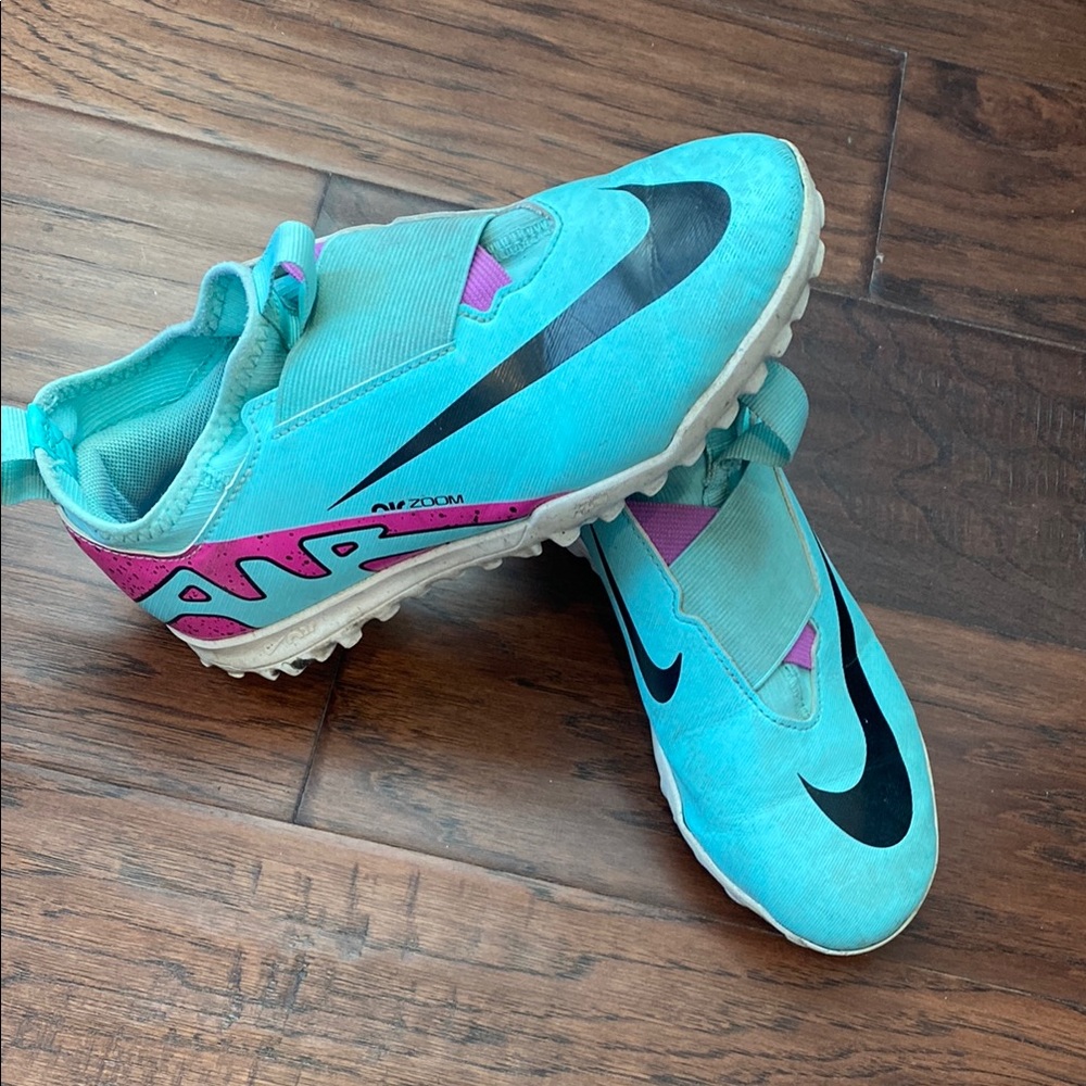 Nike Air Zoom Soccer Turf Cleats - Teal and Pink